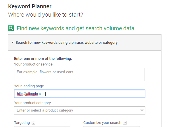 keyword planner