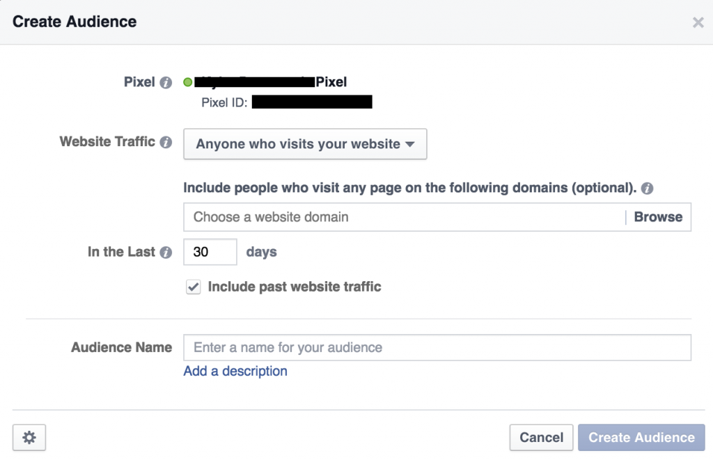 Create Remarketing Audience Facebook