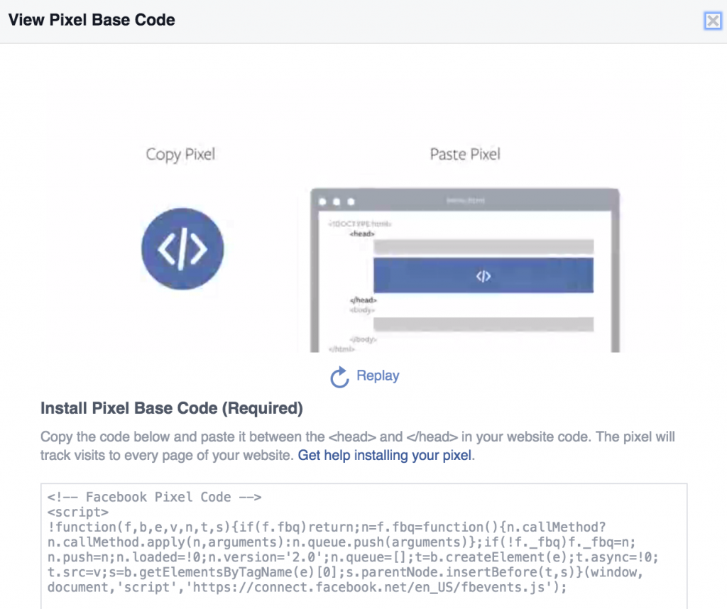 Getting Your Pixel Code on Facebook