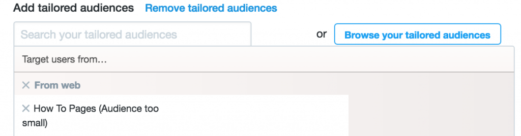 Select Your Twitter Custom Audience For Retargeting