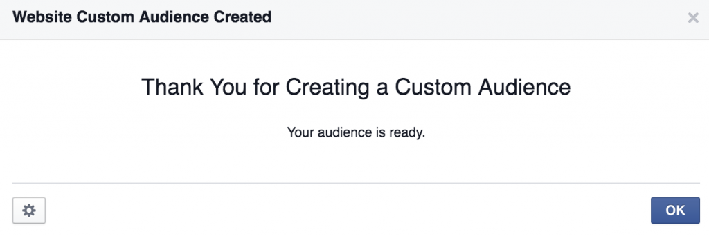 Website Custom Audience Created For Facebook