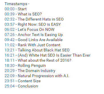 youtube timestamps